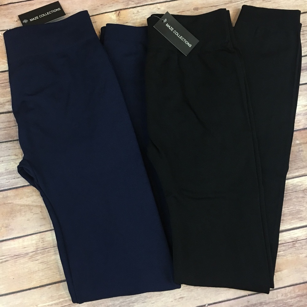 Maze Collection Women’s S/M Black & Navy Leggings